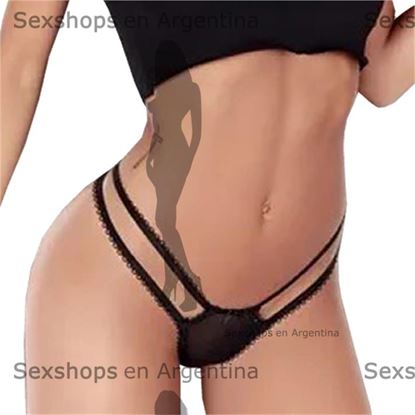 Tanga con dos tiras y encaje
